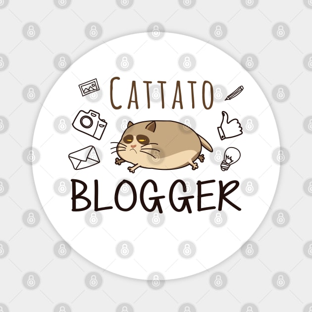 Cat and Blogger - Cattato Blogger Magnet by KC Happy Shop